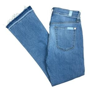7 For All Mankind Jeans Womens 25 Blue B(air) Denim Cropped Boot‎ light Wash